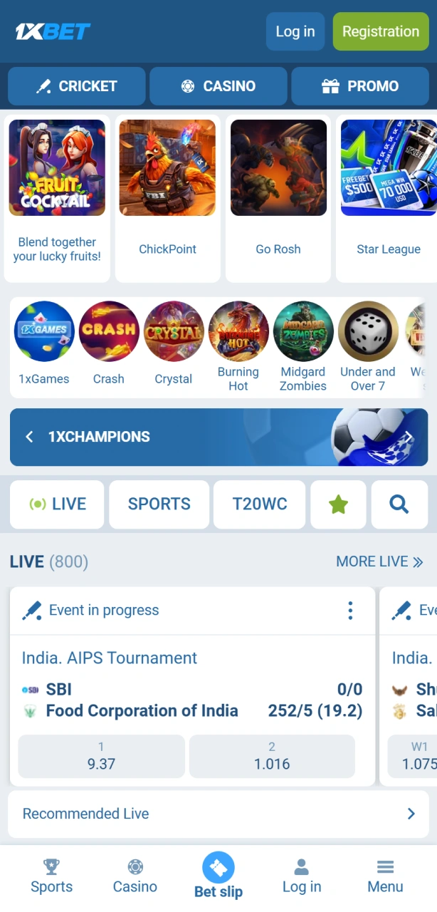 Visit the Official 1xBet Website or use the link to play.