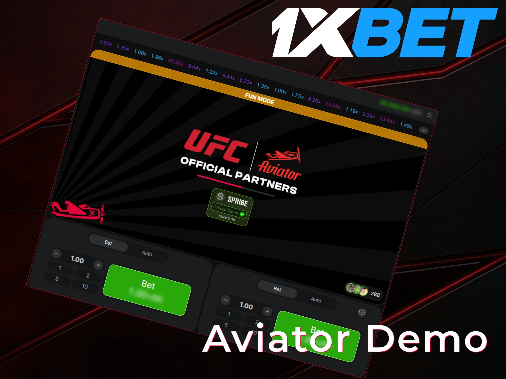 Launch the Aviator demo on 1xBet to practice your betting skills.