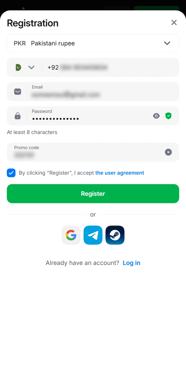 Complete registration at Aviator Pakistan to access your personal profile.