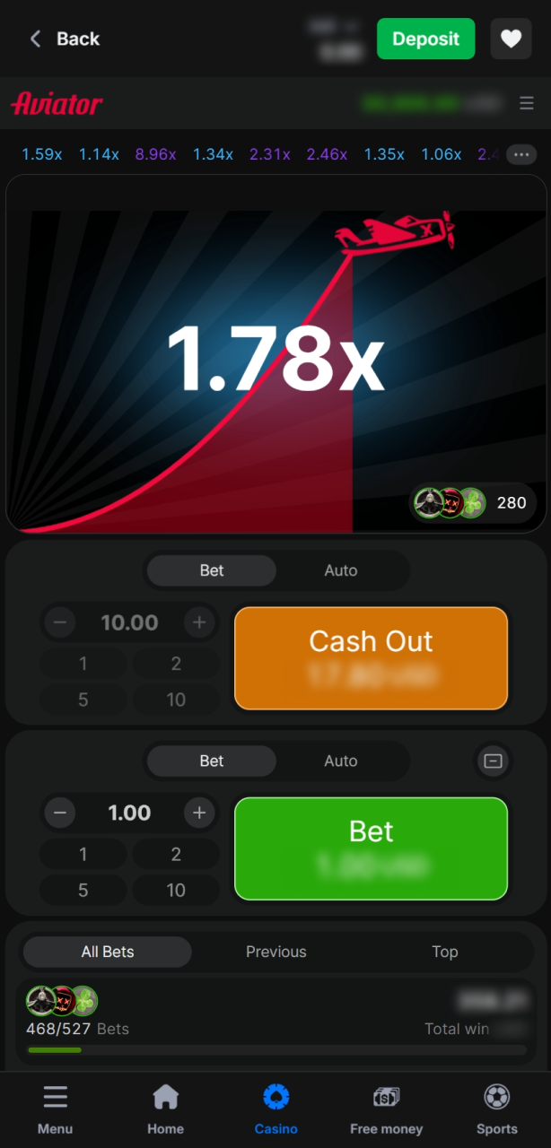 Cash out before the plane flies away in Aviator sessions.