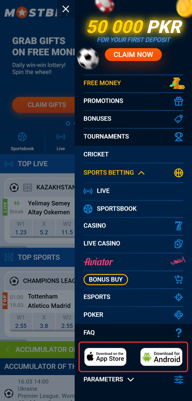 Find the Mobile App Link to download the Mostbet Aviator software.