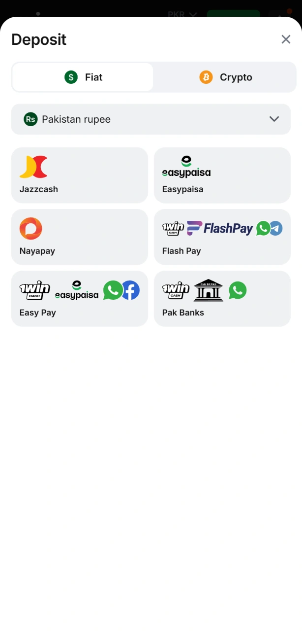 Make your first Aviator deposit and top up your balance securely.